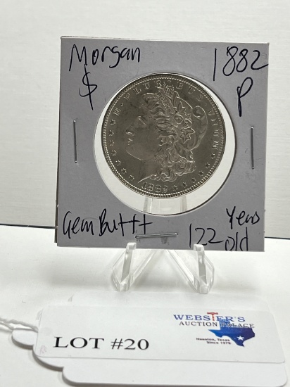1882 P MORGAN SILVER DOLLAR GEM BU