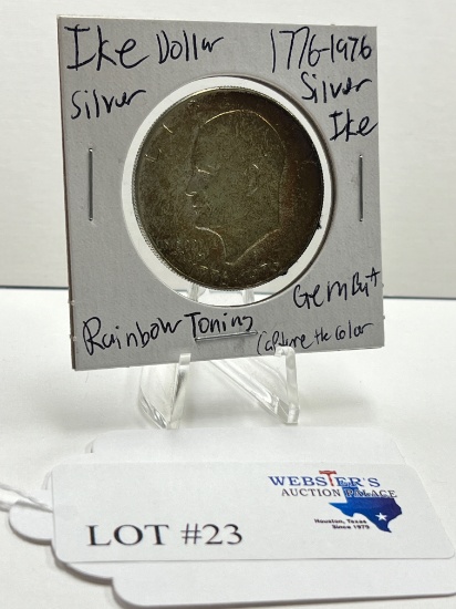 1776-1979 BICENTENNIAL IKE DOLLAR GEM BU RAINBOW TONING