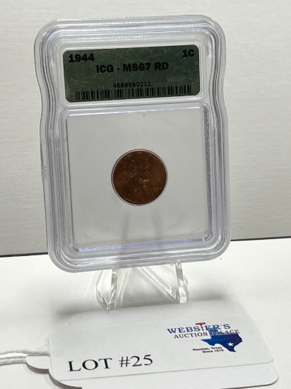 1944 ICG MS-67 RD LINCOLN CENT
