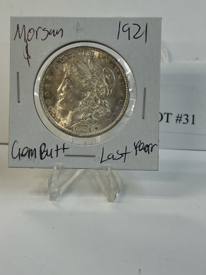 1921 MORGAN SILVER DOLLAR GEM BU+