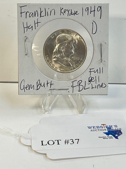 1949-D FRANKLIN HALF DOLLAR KEY DATE FULL BELL LINES