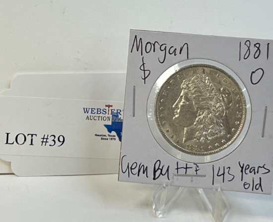 1881-O MORGAN SILVER DOLLAR GEM BU+