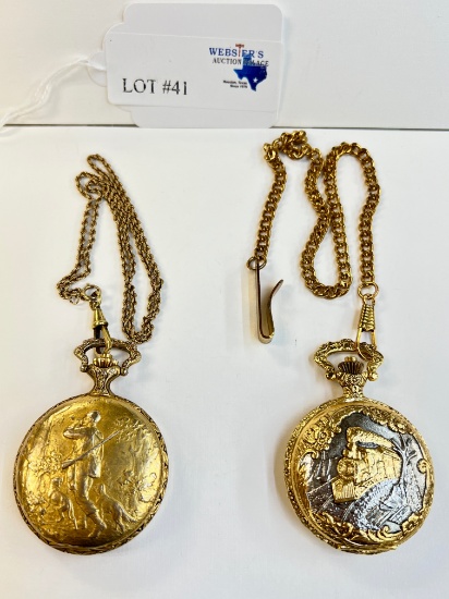 2PC POCKET WATCHES DORSET SHOCK RESISTANT AND GREAT LAND QUARTZ
