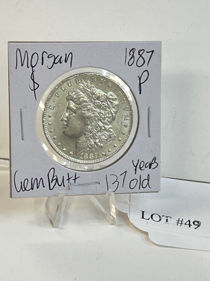 1887 MORGAN SILVER DOLLAR GEM BU+