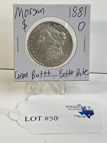 1881-O MORGAN SILVER DOLLAR GEM BU+