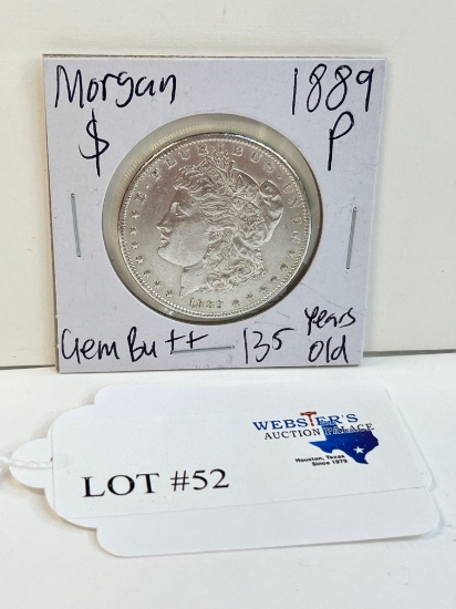 1889 MORGAN SILVER DOLLAR GEM BU+