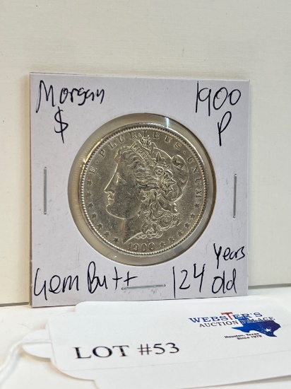 1900 P MORGAN SILVER DOLLAR GEM BU+