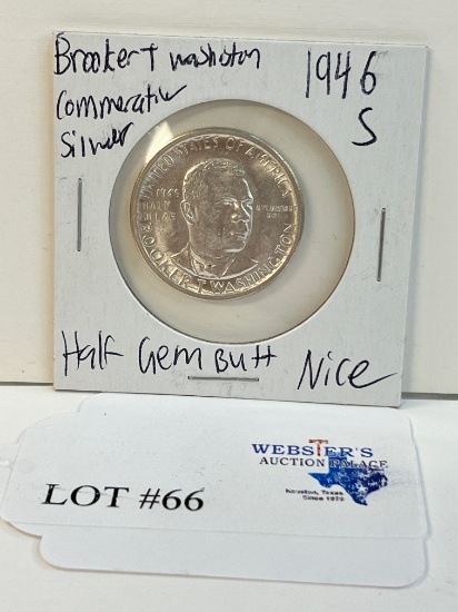 1946-S BROOKER T WASHINGTON SILVER COMMEMORATIVE HALF DOLLAR GEM BU++