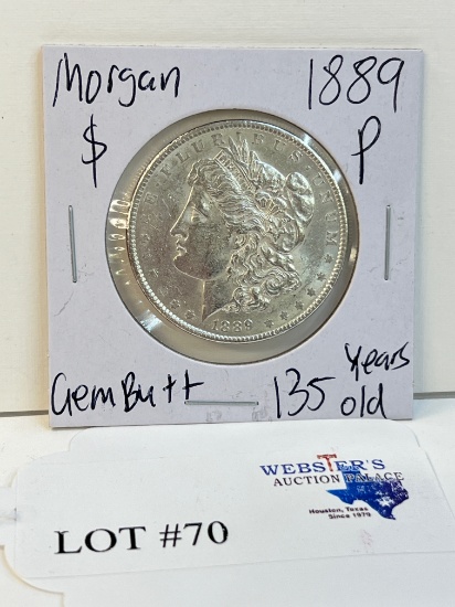 1889 MORGAN SILVER DOLLAR GEM BU+