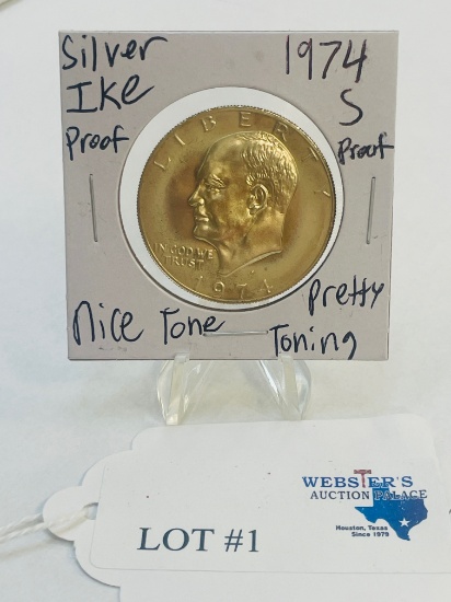 1974-S IKE DOLLAR PROOF NICE TONING