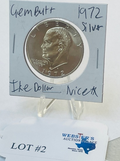 1972 IKE SILVER DOLLAR GEM BU ++