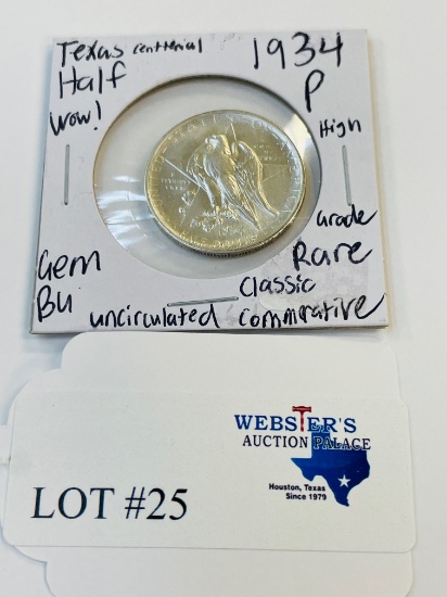 1934-P TEXAS HALF DOLLAR RARE CLASSIC COMMEMORATIVE GEM BU HIGH GRADE