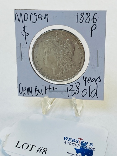 1886-P MORGAN SILVER DOLLAR GEM BU++