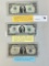 3PC US NOTES - 1957 SILVER CERTIFICATE, 1963 SCARCE BARR NOTE AND 1976 BICENTENIAL $2 NOTE