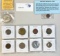 LOT OF OLD MEXICAN SILVER DOLLAR, ANCIENT ROMAN COIN AND FOREIGN COINS