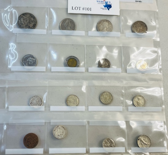 LOT OF 16PC FORIGN COINS
