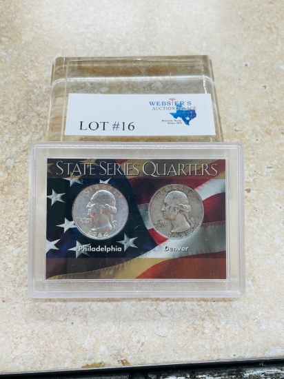 2PC STATE SERIES SILVER QUARTERS 1964-P AND 1953-D