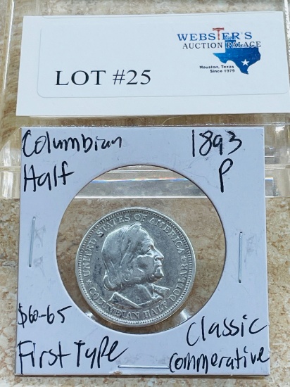 1893-P COLUMBIAN HALF DOLLAR COMMEMORATIVE FIRST TYPE