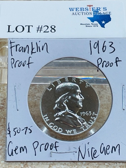 1963 FRANKLIN HALF DOLLAR GEM PROOF