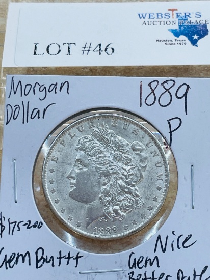 1889-P MORGAN SILVER DOLLAR BETTER DATE GEM BU++