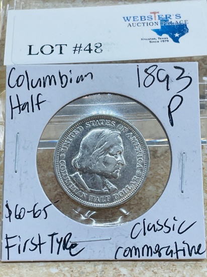 1893-P COLUMBIAN HALF DOLLAR COMMEMORATIVE FIRST TYPE