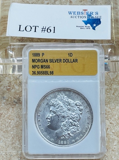 1889-P NPG MS-66 MORGAN SILVER DOLLAR