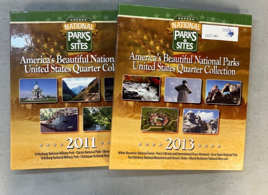 2PC BINDERS AMERICA'S BEAUTIFUL NATONAL PARKS STATE QUARTER COLLECTIONS