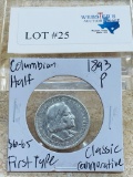 1893-P COLUMBIAN HALF DOLLAR COMMEMORATIVE FIRST TYPE