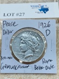 1926-D PEACE SILVER DOLLAR BETTER DATE GEM UNC