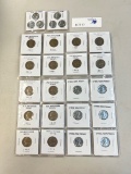 LOT OF OLD JEFFERSON NICKELS AND STEEL WAR PENNIES