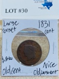 1831 LARGE CENT CORNET