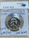 1963 FRANKLIN HALF DOLLAR PROOF GEM
