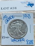 1943 WALKING LIBERTY HALF DOLLAR HIGH GRADE