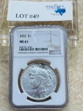 1922 NGC MS-61 PEACE SILVER DOLLAR