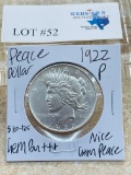 1922-P PEACE SILVER DOLLAR GEM BU++