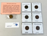 7PC INDIAN HEAD CENTS AND 1909 LINCOLN CENT