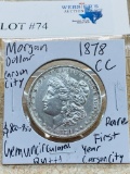 1878-CC MORGAN SILVER DOLLAR RARE FIRST YEAR GEM UNC BU++