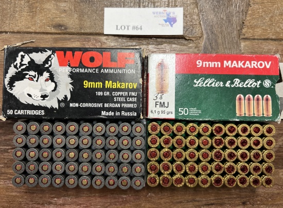 (2) BOXES OF 9MM MAKAROV