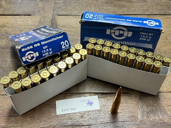 LOT OF PPU 8x56 RS MANNLICHER