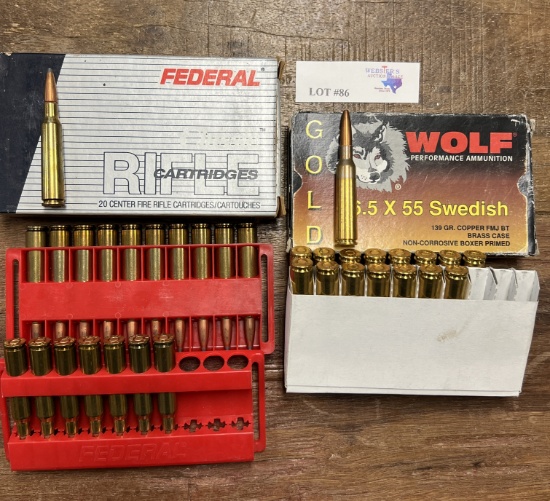 LOT OF 6.5x55 SWEDISH