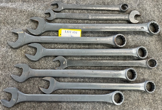 LOT OF 9 COMBO WRENCHES