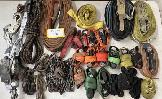 RATCHET & TOW STRAPS, CHAIN, ROPE & COME ALONG