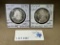 2PC 1879-S MORGAN SILVER DOLLARS - DMPL DEEP MIRROR PROOF LIKE