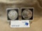 2PC 1921-D MORGAN SILVER DOLLARS