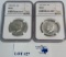 (2) 1965 NGC GRADED KENNEDY HALF DOLLARS