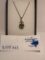 14K WHITE GOLD CHAIN W/ 14KT WHITE GOLD PERIDOT & DIAMOND HALO PENDANT
