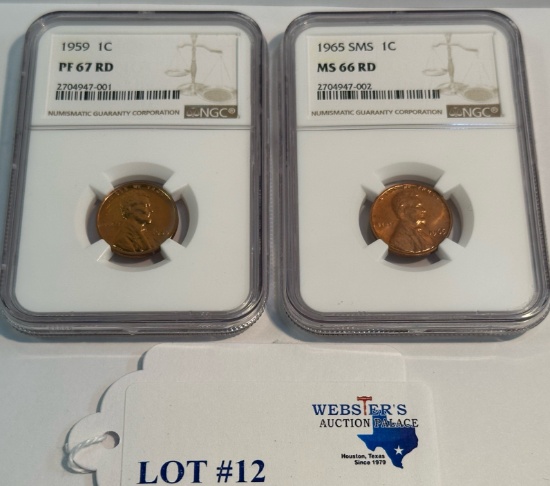 (2) NGC GRADED 1¢