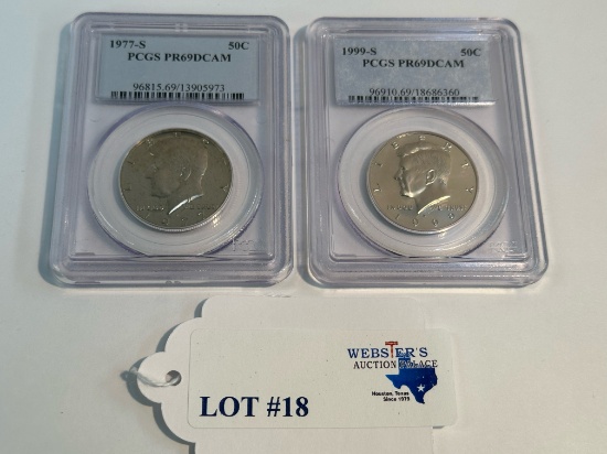 (2) PCGS KENNEDY HALF DOLLARS