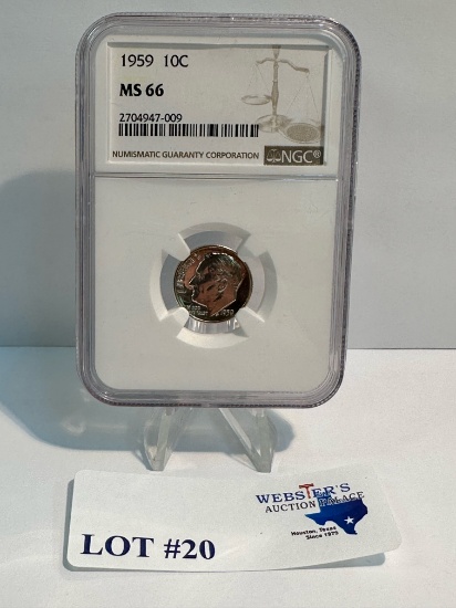 1959 NGC MS 66 GRADED DIME