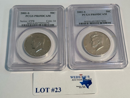 (2) PCGS GRADED KENNEDY HALF DOLLARS